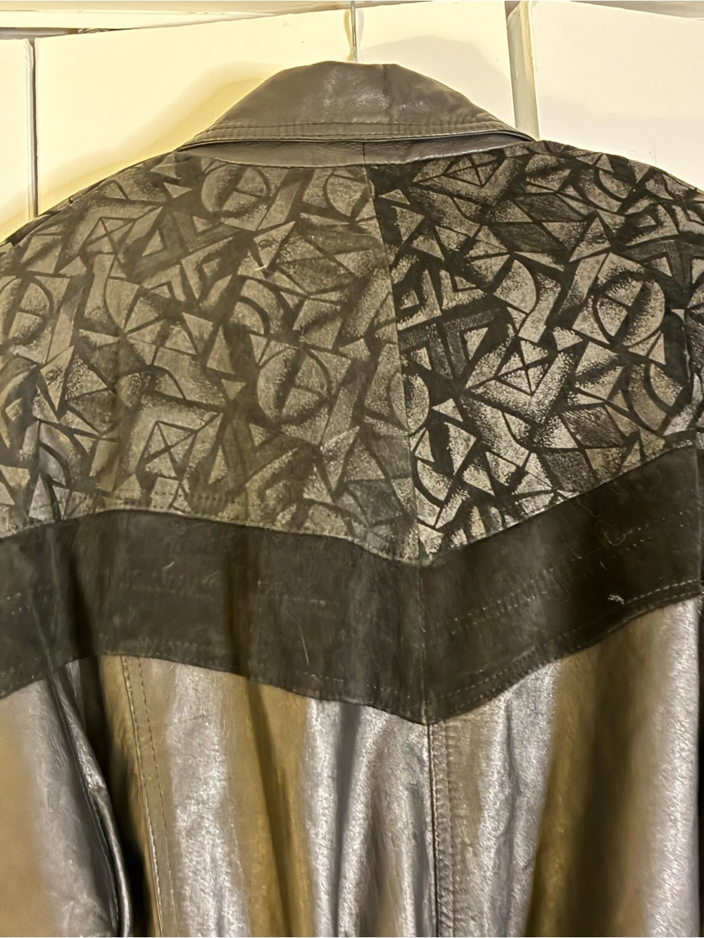 LEATHER long trench coat. Authentic vintage from the 70's